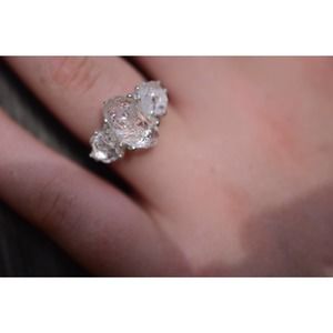 Unique Engagement Ring, Diamond Ring, raw stone ring, Anniversary Ring, …